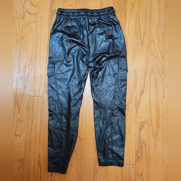 Zara Vegan Leather Draw String Joggers - Picture 4 of 7